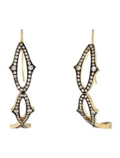 Pre-owned Sylva & Cie 18k 1.75ctw Diamond Drop Earrings In Multi