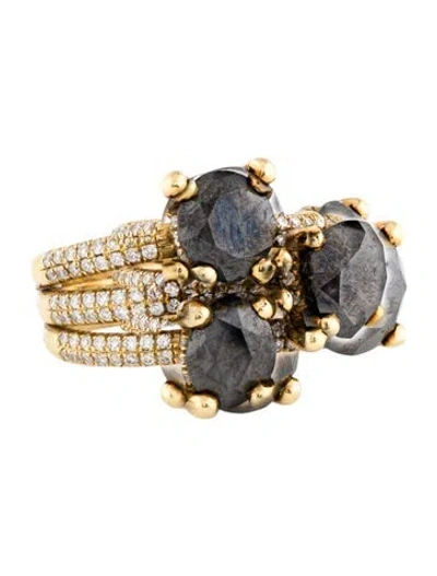 Pre-owned Sylva & Cie 18k 17.66ctw Diamond Cocktail Ring In Multi