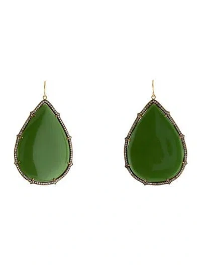 Pre-owned Sylva & Cie 18k 2.02ctw Diamond & Bakelite Drop Earrings In Multi