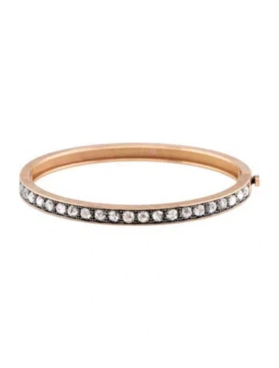 Pre-owned Sylva & Cie 18k 2.10ctw Diamond Eleni Bangle, 6.5" In Multicolor