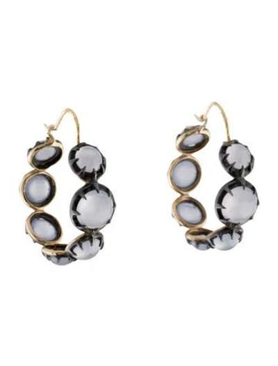 Pre-owned Sylva & Cie 18k 21.30ctw Chalcedony Hoop Earrings In Multi