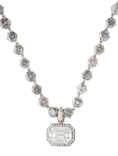 Pre-owned Sylva & Cie 18k 30.62ctw Diamond Pendant Necklace, 16.5" In Multicolor