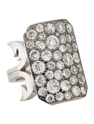 Pre-owned Sylva & Cie 18k 4.90ct Diamond Old Euro Ten Table Ring In Multicolor