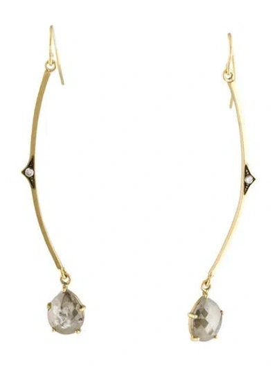 Pre-owned Sylva & Cie 18k Diamond Drop Earrings In Multi