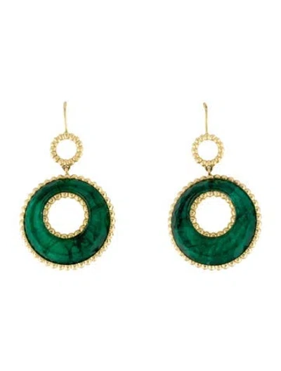 Pre-owned Sylva & Cie 18k Mother Of Pearl Quartz Triplet Drop Earrings In Multi
