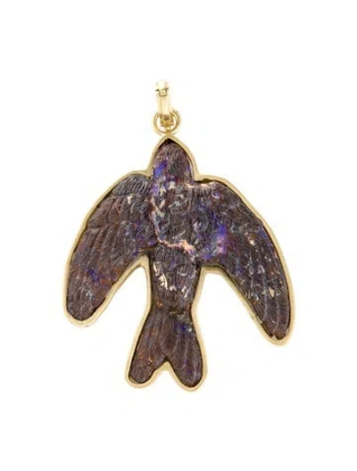 Pre-owned Sylva & Cie 18k Opal Bird Pendant In Multi
