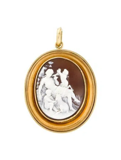 Pre-owned Sylva & Cie 18k Shell Cameo In Multi