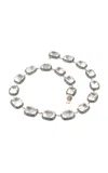 Sylva & Cie 18k White Gold Cushion Cut Rock Crystal Riviere