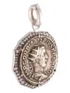 Sylva & Cie 18k White Gold Diamond Coin Pendant In Metallic