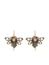 Sylva & Cie 18k Yellow Gold Bee Diamond And Ruby Earrings In Gold