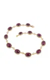 Sylva & Cie 18k Yellow Gold Cabuchon Ruby Gilded Age Riviere In Red