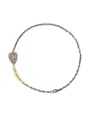 Sylva & Cie 18k Yellow Gold Champagne Heart Diamond Bracelet In Silver