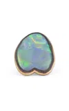 Sylva & Cie 18k Yellow Gold Heart Shaped Opal Cocktail Ring In Blue