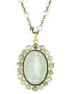 Sylva & Cie 18kt Yellow Gold Diamond Venetian Glass Cameo Pendant In Gold
