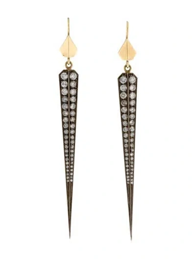 Pre-owned Sylva & Cie 2.75ctw Diamond Long Dagger Drop Earrings In Multi
