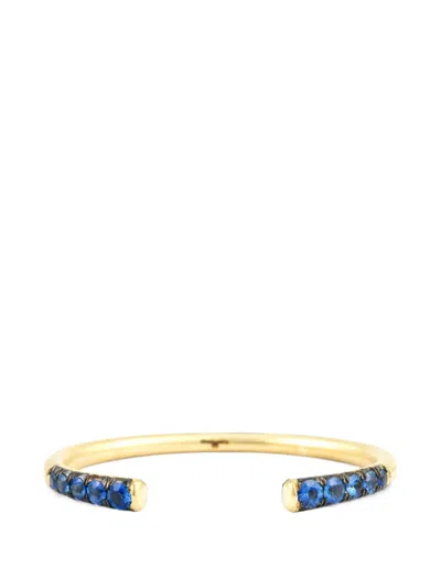 Sylva & Cie Athena Sapphire Bangle Bracelet In Gold