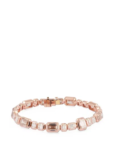 Sylva & Cie Diamond Asscher And Emerald-cut Bracelet In Transparent
