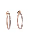 Sylva & Cie Diamond Hoop Earrings In Gold