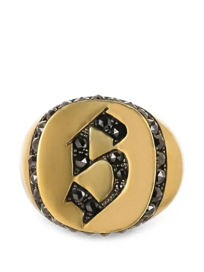 Sylva & Cie Diamond Letter Signet Ring In Gold
