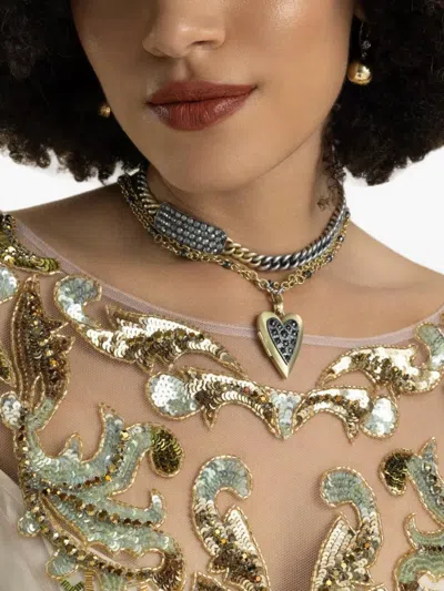 Sylva & Cie Diamond Necklace In Metallic