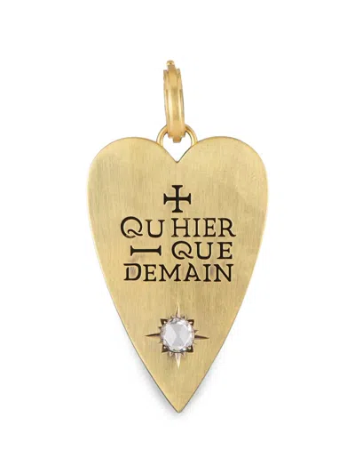 Sylva & Cie Diamond Rose-cut Heart Pendant Necklace In Gold