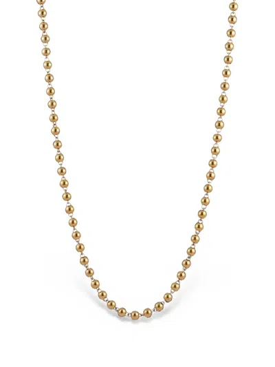 Sylva & Cie Dot Beaded Chain Necklace In Gold