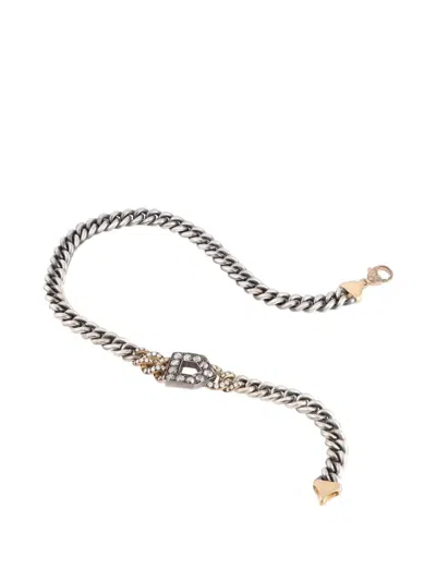 Sylva & Cie Verziertes Doppelt Gewickeltes Armband Mit Diamanten In Metallic