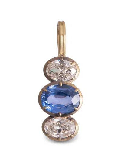Sylva & Cie Verzierter Anhänger Mit Saphir Und Diamant In Gold