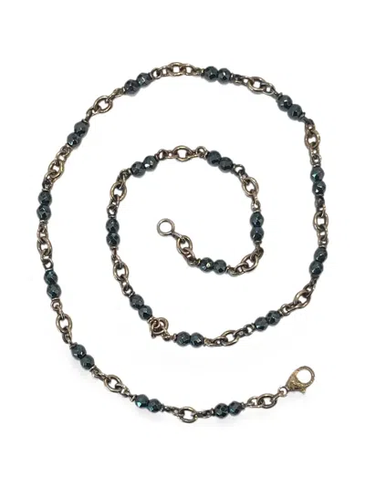 Sylva & Cie Hematite Bead Necklace In Multi
