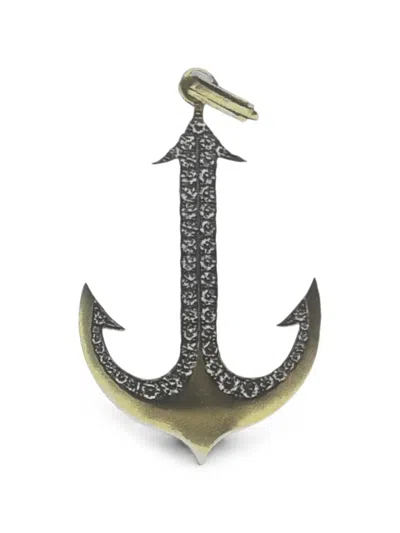 Sylva & Cie Large Anchor Diamond Pendant In Gold