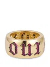 Sylva & Cie Oui Non Black Diamond And Ruby Ring In White