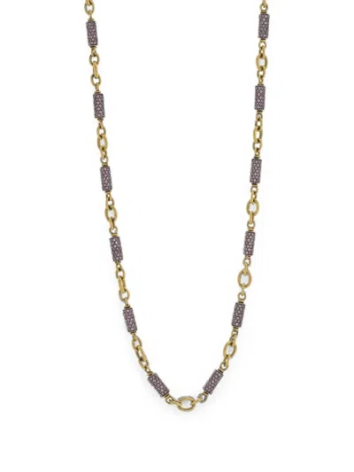Sylva & Cie Pink Sapphire Bullet Chain Necklace In Multi