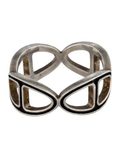 Pre-owned Sylva & Cie Platinite Link Ring In Multicolor