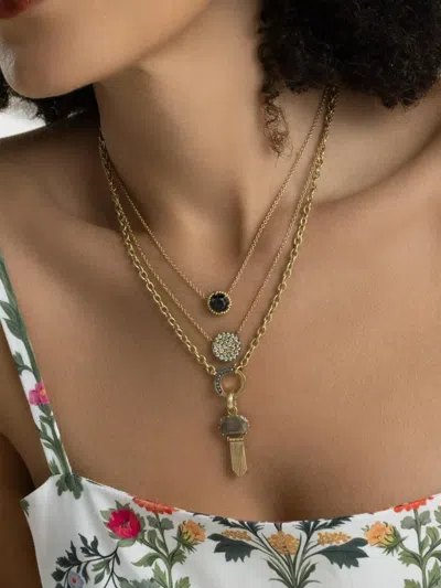 Sylva & Cie Rose-cut Diamond Moon Necklace In Multi