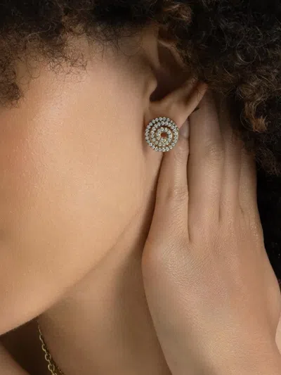 Sylva & Cie Swirl Diamond Earrings In Gold