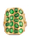 Sylva & Cie Ten Table Tsavorite Ring In Multi