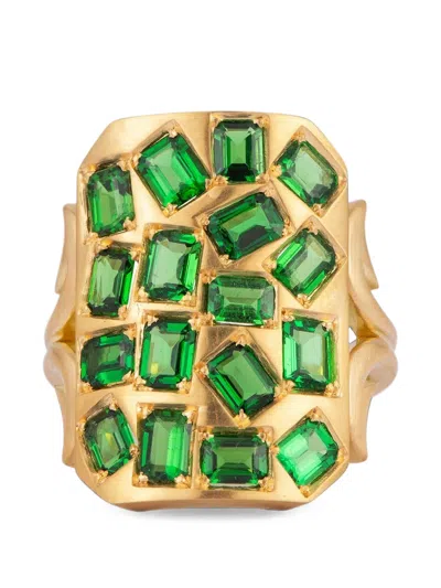 Sylva & Cie Ten Table Tsavorite Ring In Multi