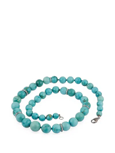 Sylva & Cie Turquoise And Diamond Beaded Necklace In Multi