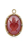 Sylva & Cie 18k Yellow Gold Diamond And Agate Pendant In Red
