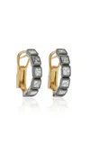 Sylva & Cie 18k Yellow Gold Diamond Hoop Earrings In Black