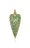 Sylva & Cie 18k Yellow Gold Diamond Pendant In Green