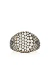 Sylva & Cie 18k Yellow Gold White Diamond Ring In Black