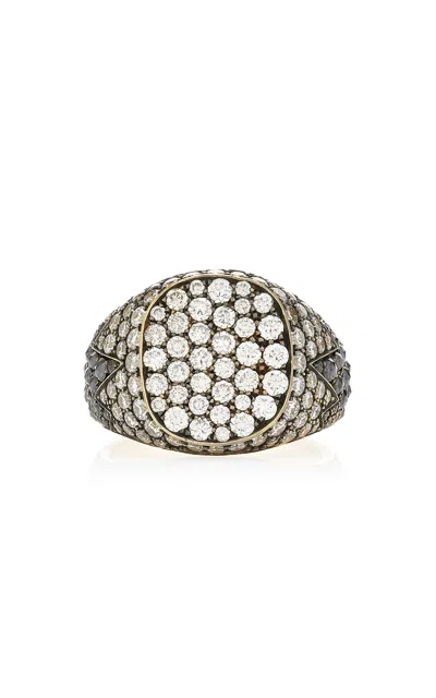 Sylva & Cie 18k Yellow Gold White Diamond Ring In Black