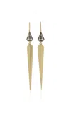 Sylva & Cie Baby Dagger 18k Yellow Gold Diamond Earrings