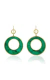 Sylva & Cie Caviar 18k Yellow Gold Emerald; Mother-of-pearl Earrings