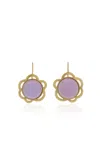 Sylva & Cie Flora 18k Yellow Gold Chalcedony Earrings
