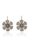 Sylva & Cie Flower 18k Rose Gold Diamond Earrings