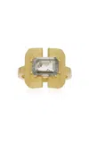 Sylva & Cie Kelly 18k Yellow Gold Grey Diamond Ring
