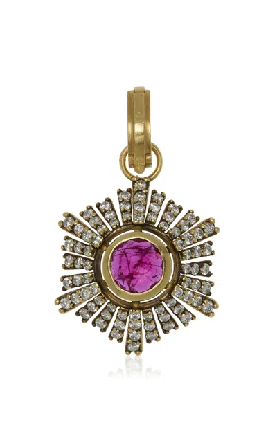 Sylva & Cie Paris 18k Yellow Gold Ruby; Diamond Pendant