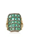 Sylva & Cie Short Ten Table 18k Yellow Gold Emerald Ring